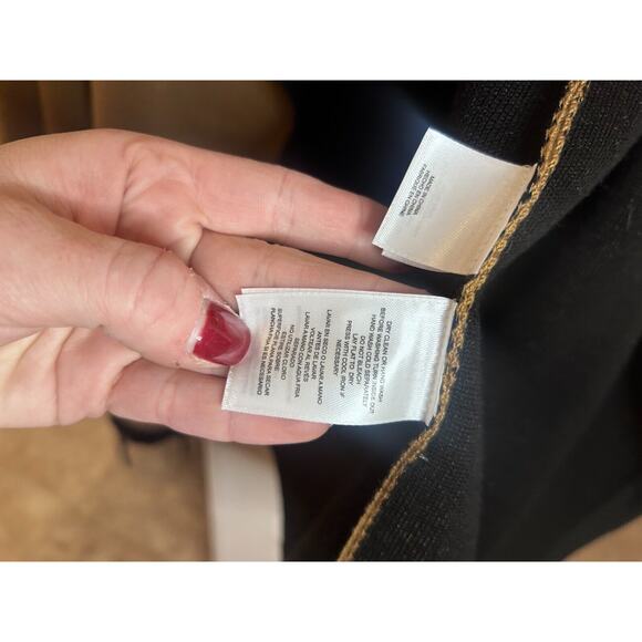 $319 Anne Klein Women's Brown Black Open Drape Front Cardigan Sweater Size S - Picture 5 of 5